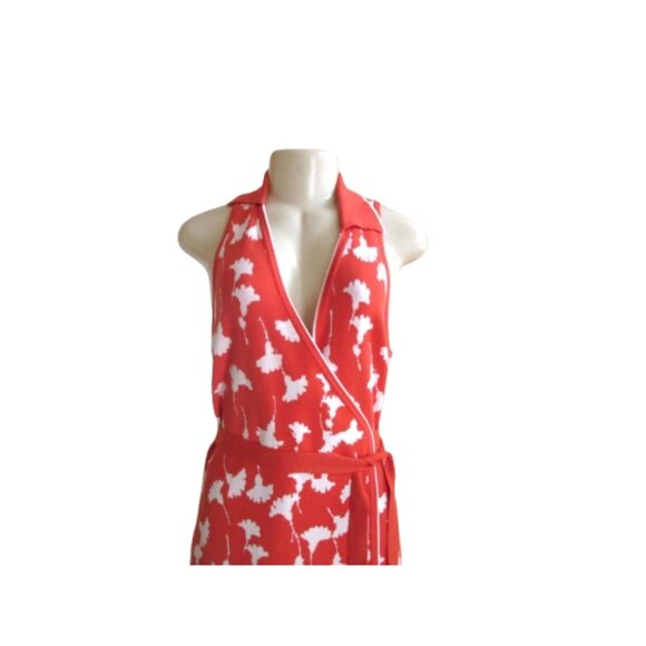 New w Tags, Diane Von Furstenberg for Target Ginkgo Cherry Tomato Wrap Dress L - Picture 2 of 8